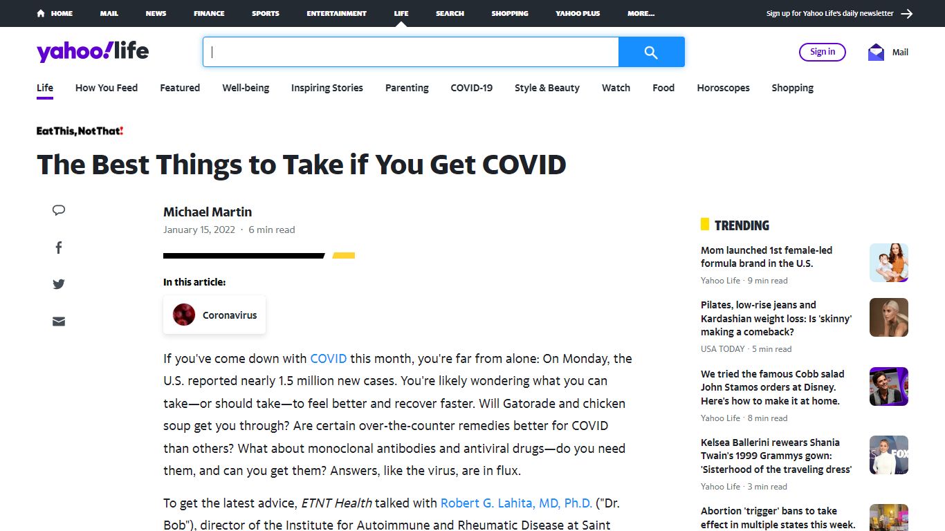 The Best Things to Take if You Get COVID - Yahoo!